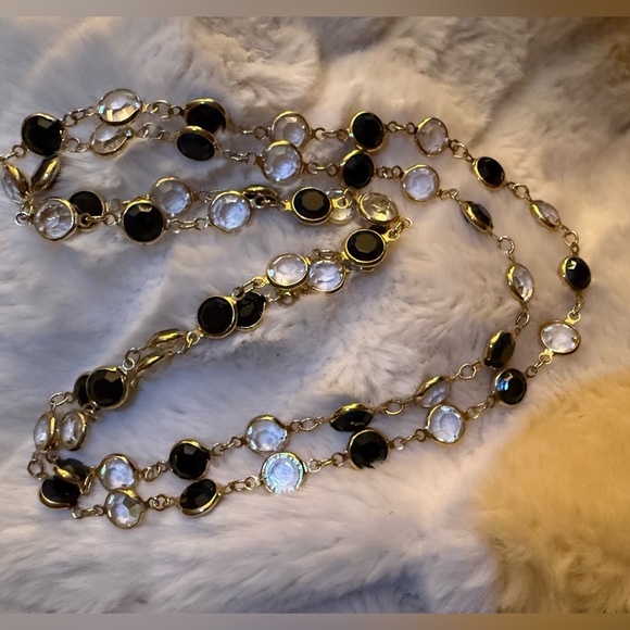 Vintage Swarovski Black and Gold Necklace - Picture 11 of 14